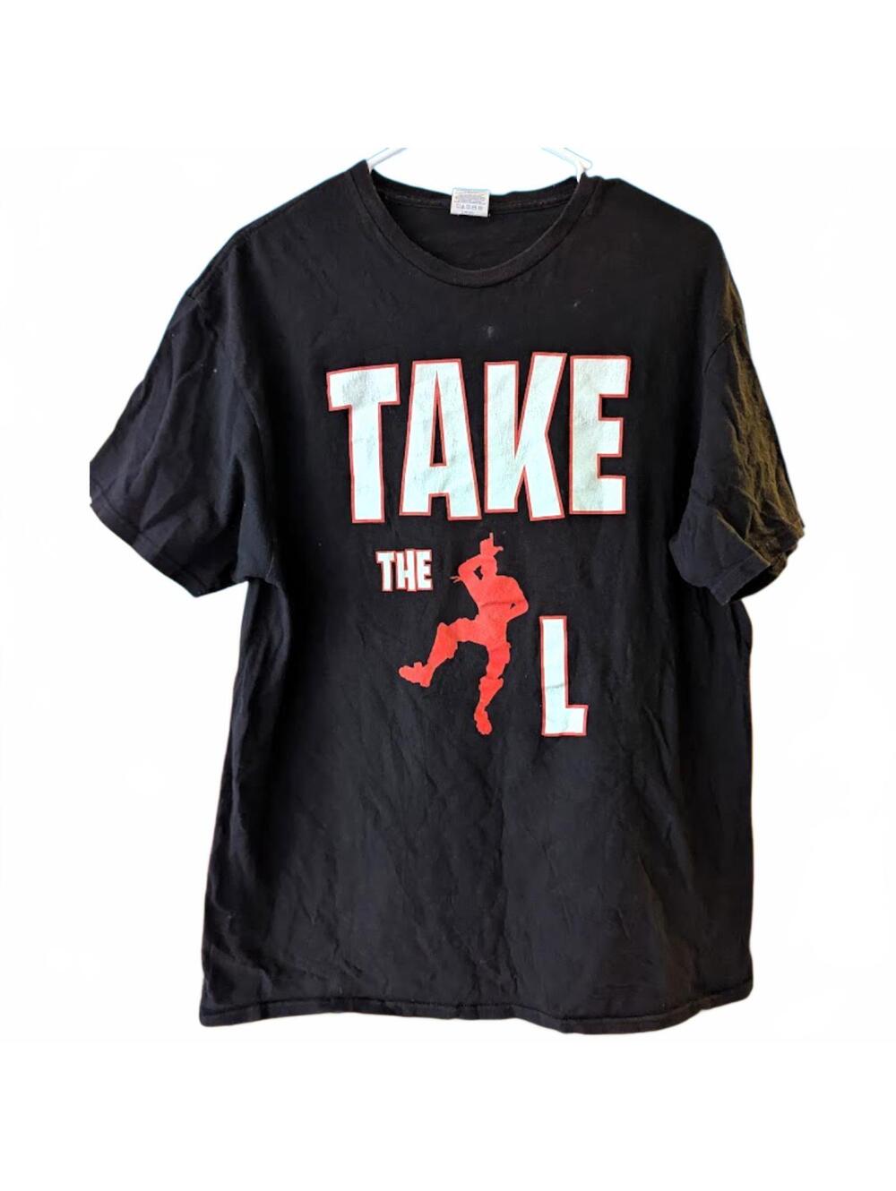 Fortnite Mens L Black Take The L Emote Dance Graphic T Shirt Delta Tee 21.5x29.5